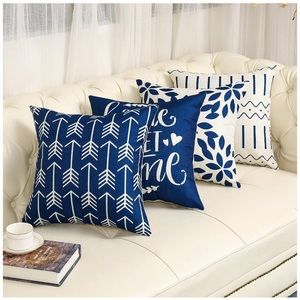 18x18 4pk Outdoor/indoor Blue Pillow Covers
